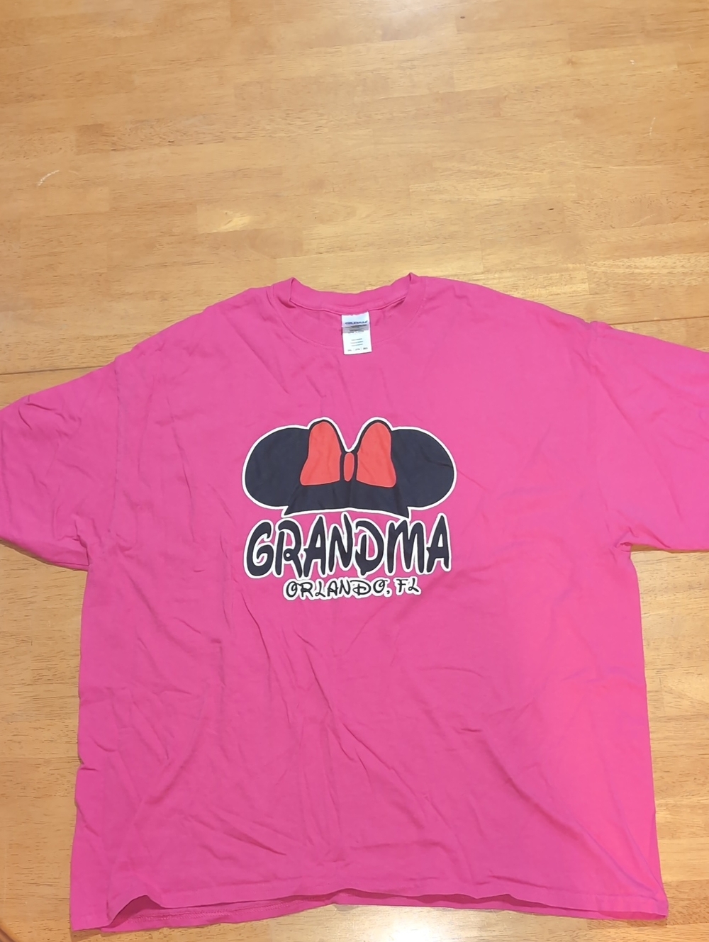 Gildan Bright Pink Grandma Disney Minnie Ears Graphic Tee